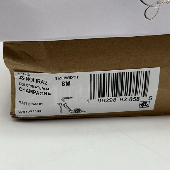 Jessica Simpson Nolira Sandals Womens 8M Champagne Rhinestone Bow Stiletto Heel - Picture 10 of 12